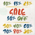 Vector set of sale labels for discount season Royalty Free Stock Photo