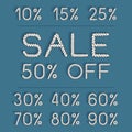 Vector set of sale labels for discount season Royalty Free Stock Photo