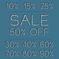 Vector set of sale labels for discount season Royalty Free Stock Photo