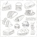 Vector Set of sandwiches Royalty Free Stock Photo