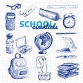 Vector set of school items Royalty Free Stock Photo