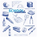 Vector set of school items