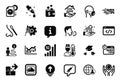 Vector Set of Science icons related to Analysis graph, Medical mask and Throw hats. Vector