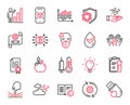 Vector Set of Science icons related to Cogwheel, Certificate diploma and Thermometer. Vector