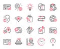 Vector Set of Science icons related to Employees teamwork, Face protection and 5g wifi. Vector