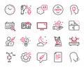 Vector Set of Science icons related to Medical calendar, Vaccination appointment and Cough. Vector