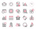 Vector Set of Science icons related to Sun energy, Calendar time and Report. Vector