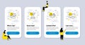 Vector Set of Science icons related to Time, Bureaucracy and Safe time. Vector