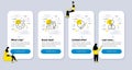Vector Set of Science icons related to Vaccination schedule, Employee results and Seo gear. Vector