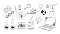 Vector set of science illustrations Royalty Free Stock Photo