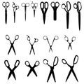Vector set of scissors Royalty Free Stock Photo