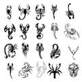 Vector set of scorpion symbols Royalty Free Stock Photo