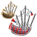 Vector set of scottish Bagpipes Royalty Free Stock Photo