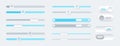 Vector set of scroll bars, volume or brightness sliders for website or web page Royalty Free Stock Photo