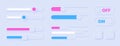 Vector set of scroll bars, volume or brightness sliders for website or web page Royalty Free Stock Photo