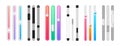 Vector set of scroll bars, volume or brightness sliders for website or web page