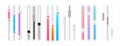 Vector set of scroll bars, volume or brightness sliders for website or web page