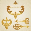 Vector set of scrolls. Royalty Free Stock Photo