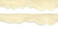 Vector set seamless border of realistic flowing down waves and drops of mayonnaise.Realistic vector collection dripping
