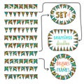 Vector set of seamless bunting brushes and frames from them.