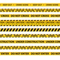 Vector set of seamless caution tapes