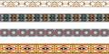 Vector set of seamless colored border ornaments.