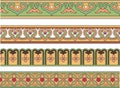 Vector set of seamless colored Chinese borders.