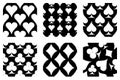 Vector set of seamless grunge patterns. Grungy graphic illustration of sign of playing card with ink blot, brush strokes. Endless Royalty Free Stock Photo