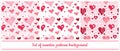 Vector set of seamless heart patterns. Print illustration Royalty Free Stock Photo