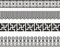 Vector set of seamless monochrome Chinese ornaments.