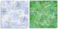 A vector set of a seamless pattern with sprigs of jungles, summer leaves. Hand-drawn on sheet at the graphic style. Lines, Royalty Free Stock Photo