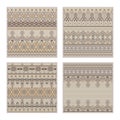 Vector set of seamless patterns. Ethnic tribal geometric texture Royalty Free Stock Photo