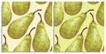 Vector set of seamless patterns with hand-drawn harvest juicy, delicious rich soft pears conference, with highlights, with a