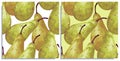Vector set of seamless patterns with hand-drawn harvest juicy, delicious rich soft pears conference, with highlights, with a