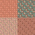 Vector set seamless pink geometric pattern