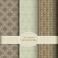 Vector set of seamless vintage patterns Royalty Free Stock Photo