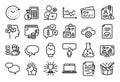 Vector set of Search employee, Cloud computing and Opinion line icons set. Vector