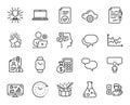 Vector set of Search employee, Cloud computing and Opinion line icons set. Vector