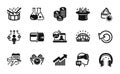 Vector set of Select flight, Safe time and Coins icons simple set. Vector