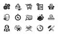 Vector set of Seo shopping, Cogwheel and Documents box icons simple set. Vector