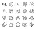 Vector set of Settings gears, Settings blueprint and Headphones line icons set. Vector