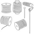 Vector set of sewing accessories Royalty Free Stock Photo