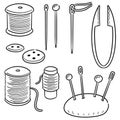 Vector set of sewing accessories