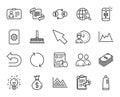 Vector set of Shampoo, Mouse cursor and Undo line icons set. Vector