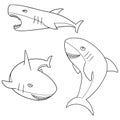 Vector set of sharks Royalty Free Stock Photo