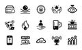 Vector set of Shuttle bus, Graph chart and Swipe up icons simple set. Vector