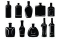 Kind of silhouette liquor bottle set 3 of 3 Royalty Free Stock Photo