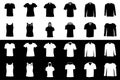 Vector set of silhouettes of clothes, t-shirts Royalty Free Stock Photo