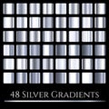 Vector set of silver gradients. Large collection