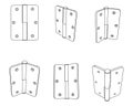 Vector set of simple door hinge